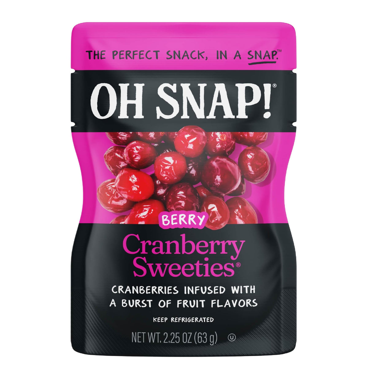 Oh Snap! Cranberry Sweeties (12 Pack) - Infused Cranberries with Fruit Juices - Ready-to-Eat, Gluten-Free Snack