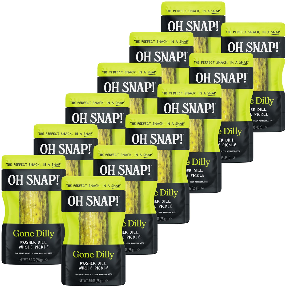 OH SNAP! Gone Dilly Whole Pickle Snack (12 Pack) – Gluten-Free & Non-GMO
