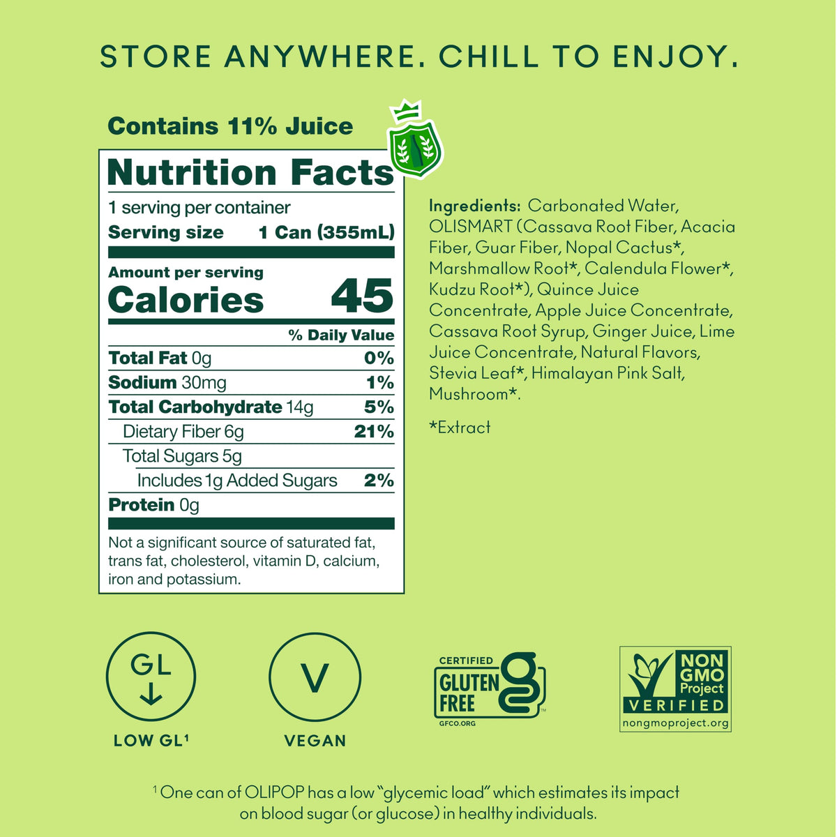 OLIPOP Ginger Ale Pantry Pack – Prebiotic Soda with Fiber, Gluten Free, GMO Free, 12 oz (12-Pack)