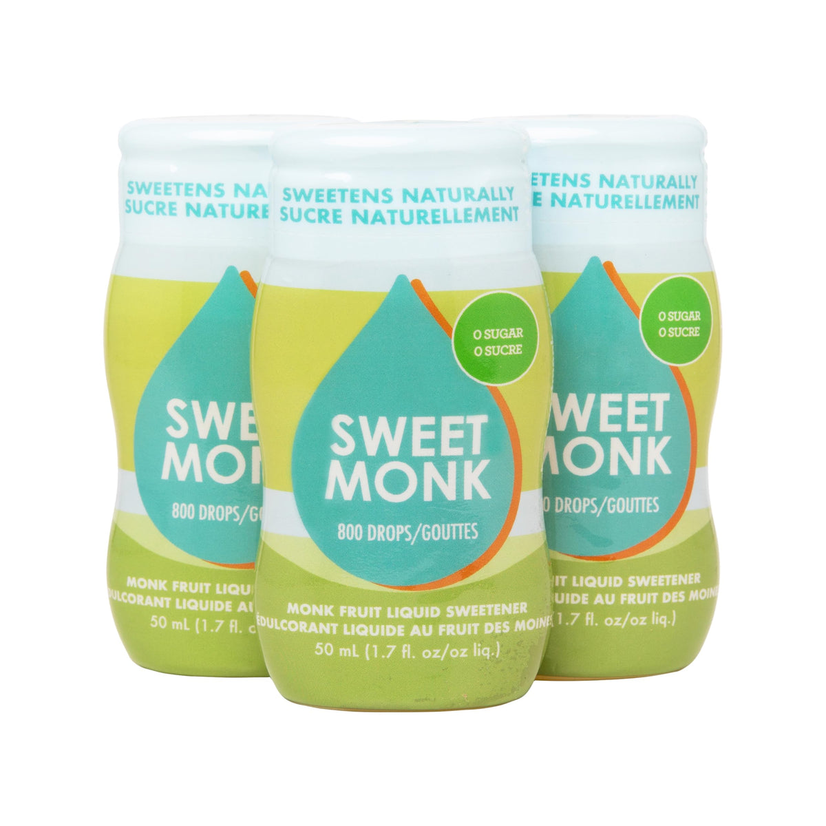 OLÜ NATURALS SweetMonk Monk Fruit Liquid Sweetener - 50ml, 0 Calorie, Keto Friendly - 3-Pack