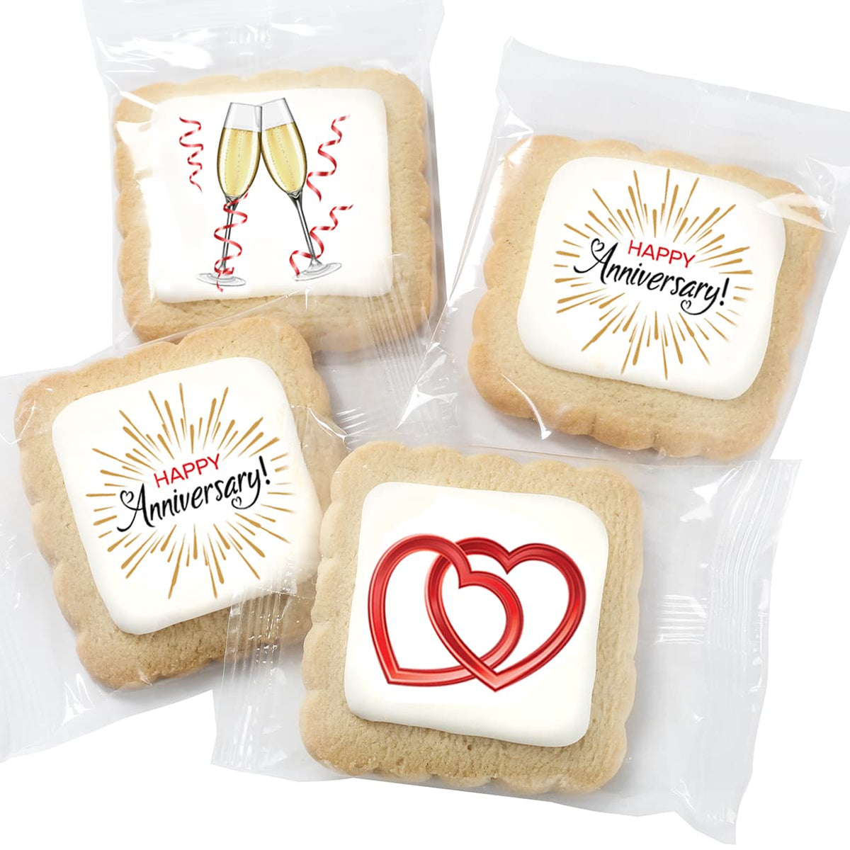 OMCookie Happy Anniversary Cookies Gift Basket – Nut Free, Individually Wrapped Large Cookies