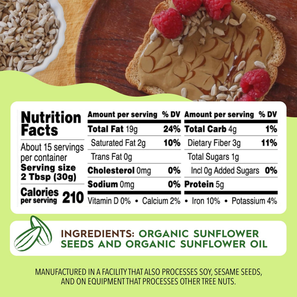 Once Again Organic Sunflower Butter — Unsweetened, No Salt or Sugar Added (6 x 16 oz Glass Jars)