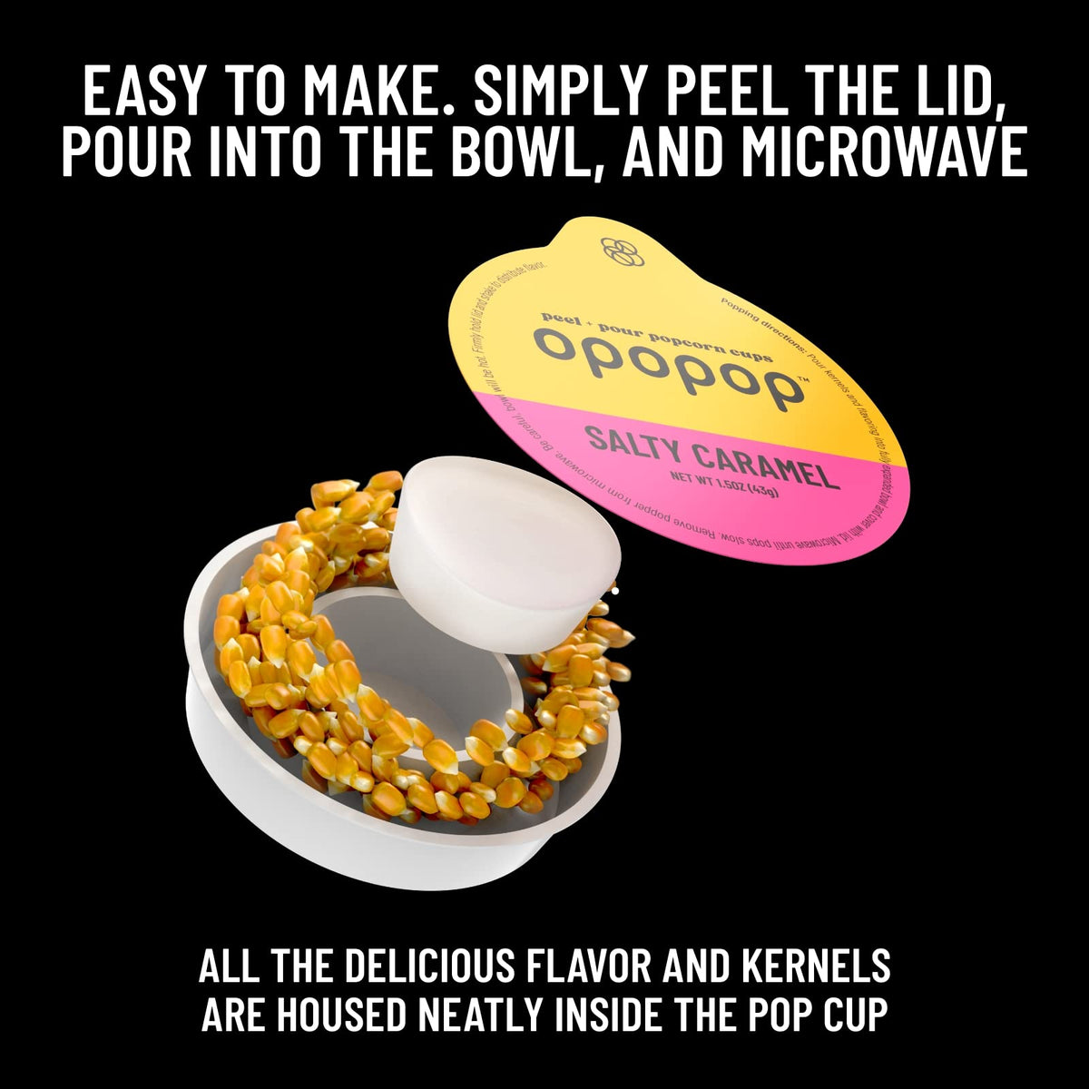 Opopop Gourmet Popcorn Gift Set – 12-Pack Variety Microwave Kit with Collapsible Popcorn Popper
