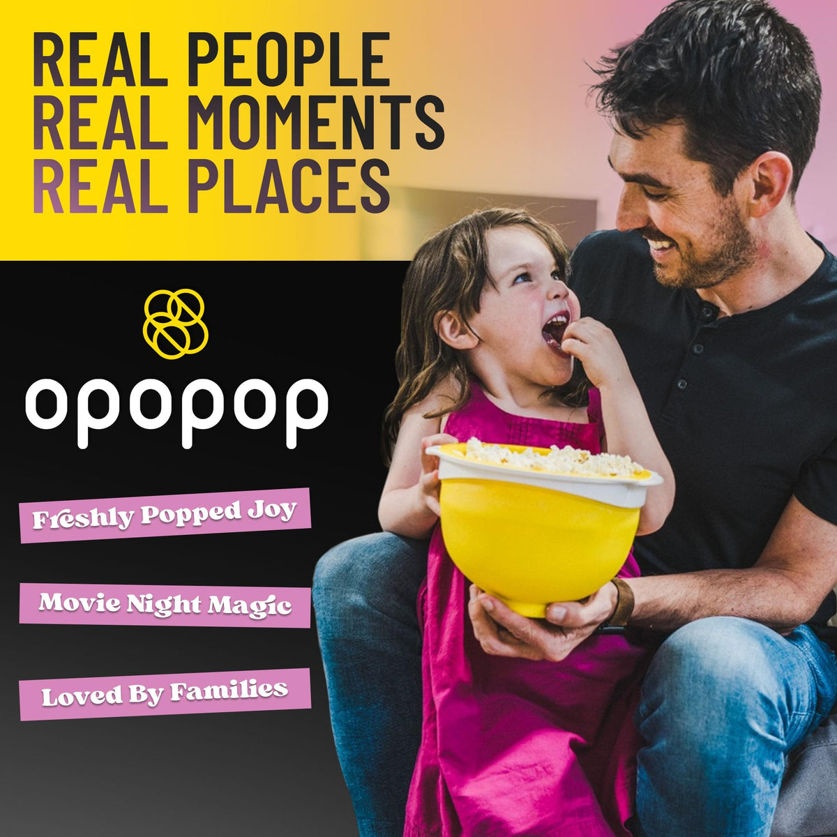 Opopop Microwave Popcorn Kit – Variety 4-Pack Gourmet Cups & Collapsible Popcorn Popper
