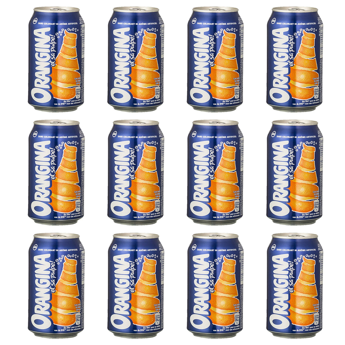 Orangina Pulpe – French Imported Orange Pulp Soda Cans (12 Pack, 60oz)