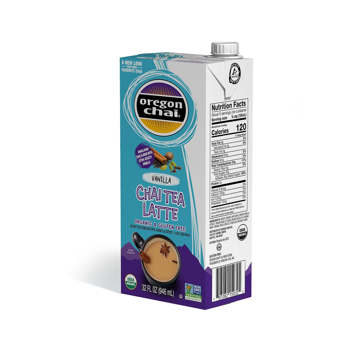 Oregon Chai Vanilla Chai Concentrate – 32 oz (Pack of 6)