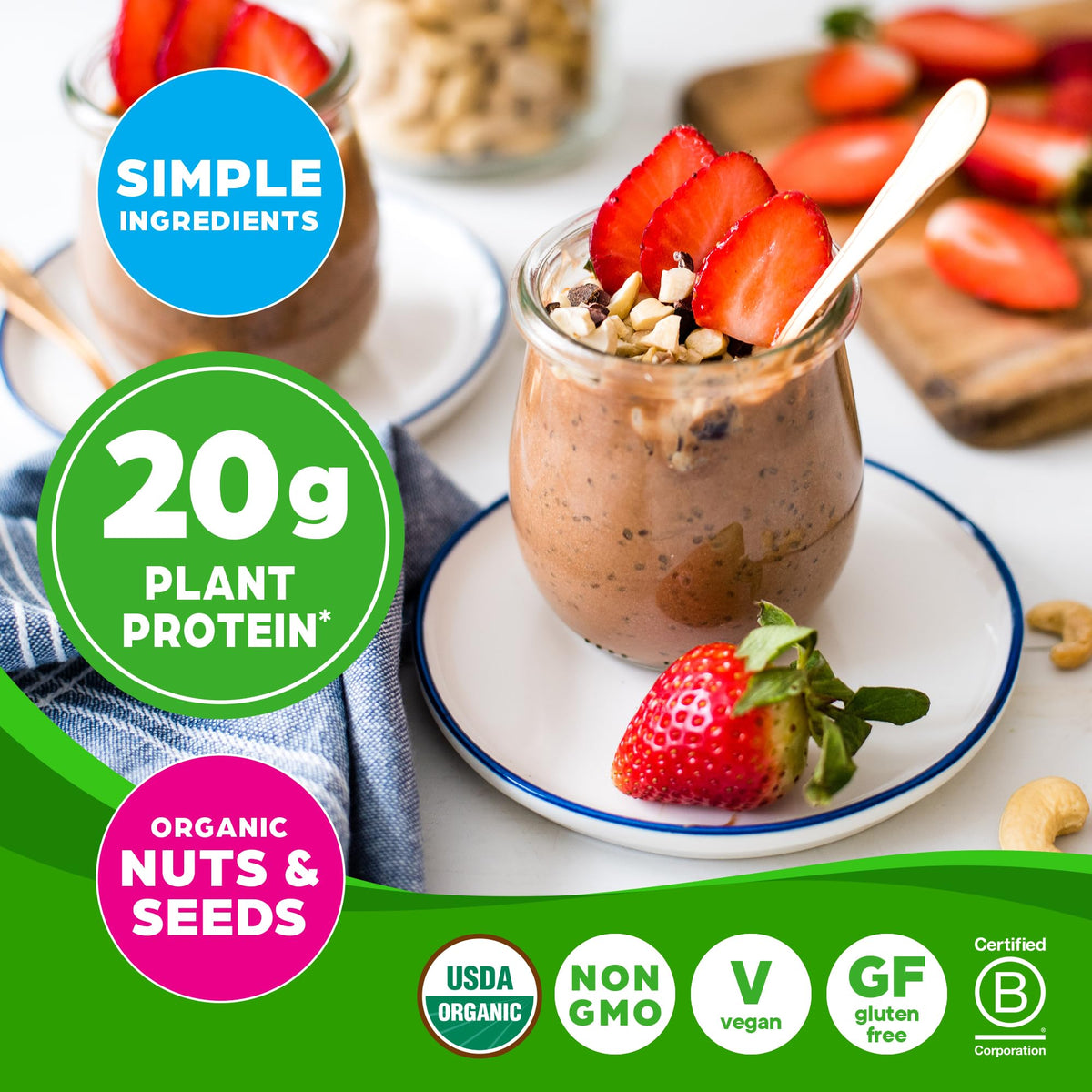 Orgain Organic Simple Vegan Protein Powder - Chocolate, 20g Plant-Based Protein, 1.25 lb (Packaging May Vary)