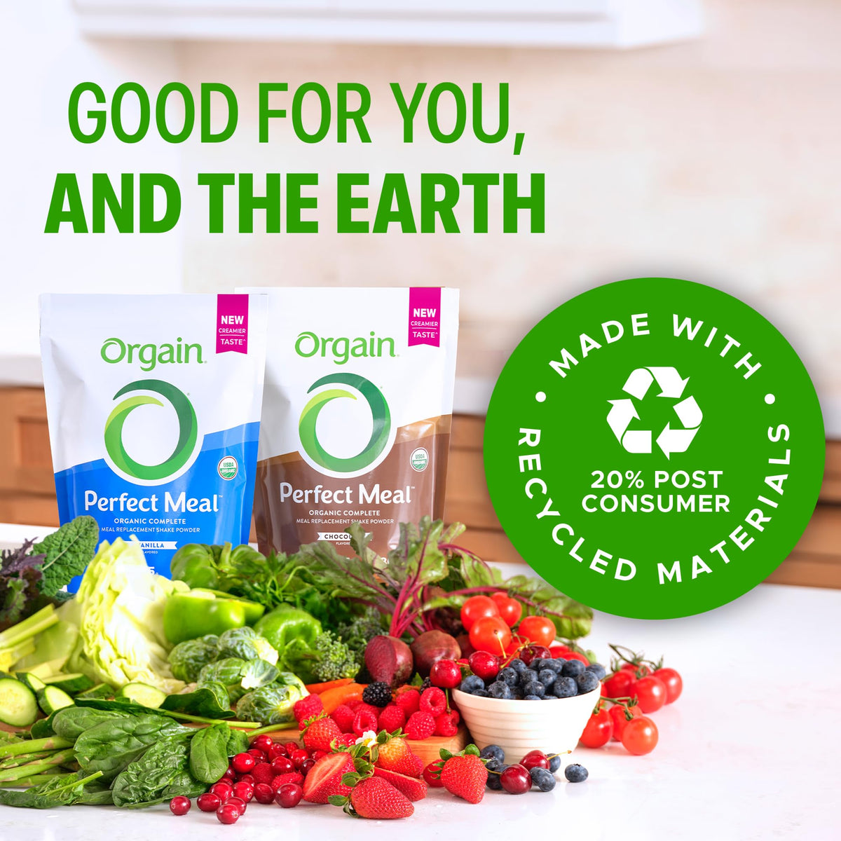 Orgain Perfect Meal Vanilla — Organic Vegan Meal Replacement, 25g Protein, 80+ Superfoods