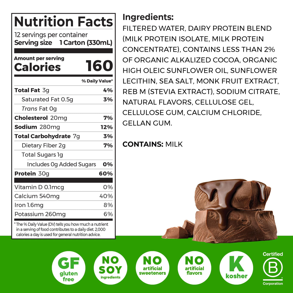 Orgain 30g High Protein Shake – Chocolate Fudge, Ready-to-Drink, 11oz, 12 Pack, Keto & Gluten-Free