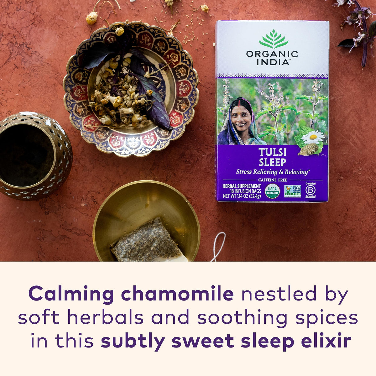 Organic India Iced Tulsi Tea Bags Variety Pack – Tulsi Ashwaganda, Sleep, Honey Chamomile | Caffeine-Free, USDA Organic, Non-GMO, 18 Infusion Bags x3