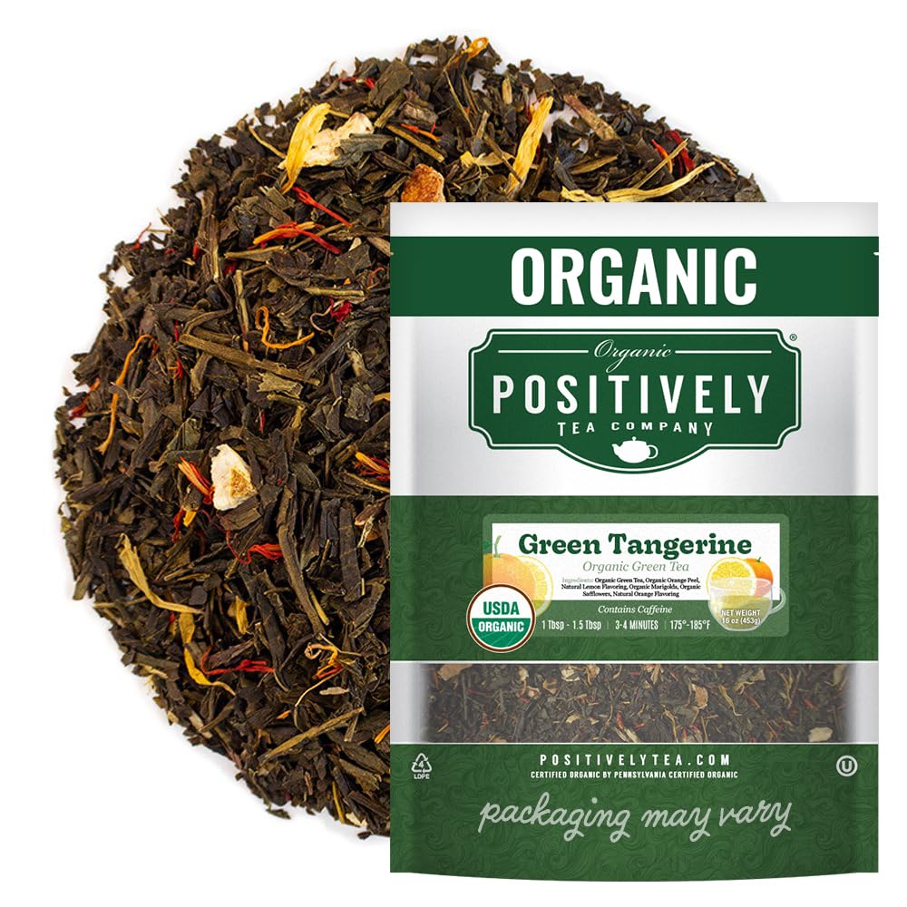 Organic Positively Tea Company Green Tangerine Green Tea – Loose Leaf, 16 oz