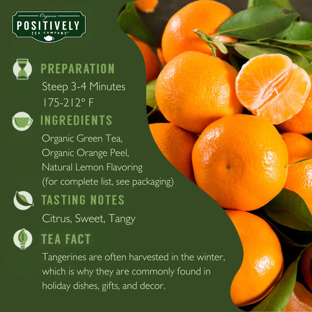 Organic Positively Tea Company Green Tangerine Green Tea – Loose Leaf, 16 oz