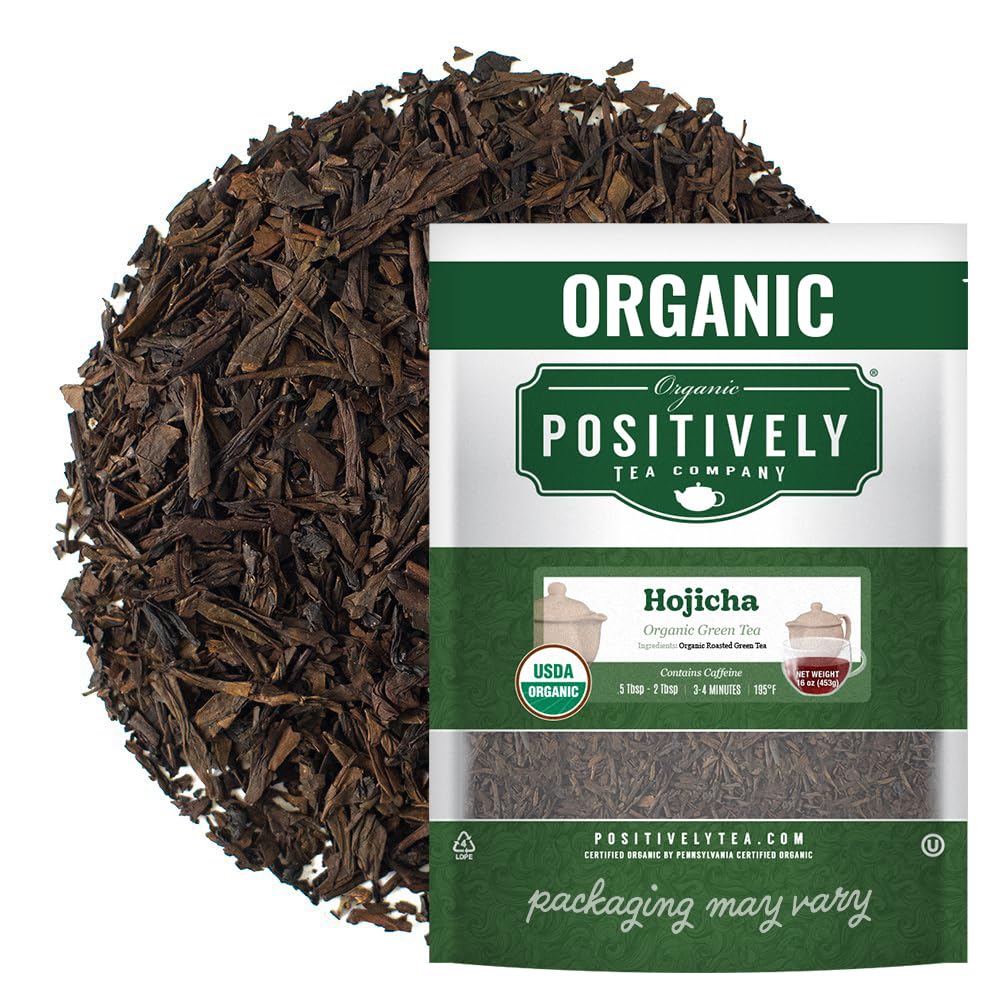 Organic Positively Tea Company Hojicha & Green Tea Loose Leaf — 16 oz