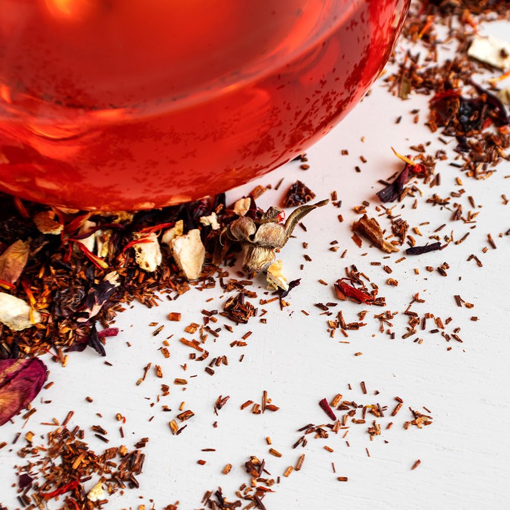 Organic Positively Tea Company Blood Orange Vanilla Rooibos Tea – Loose Leaf, 16 Ounce