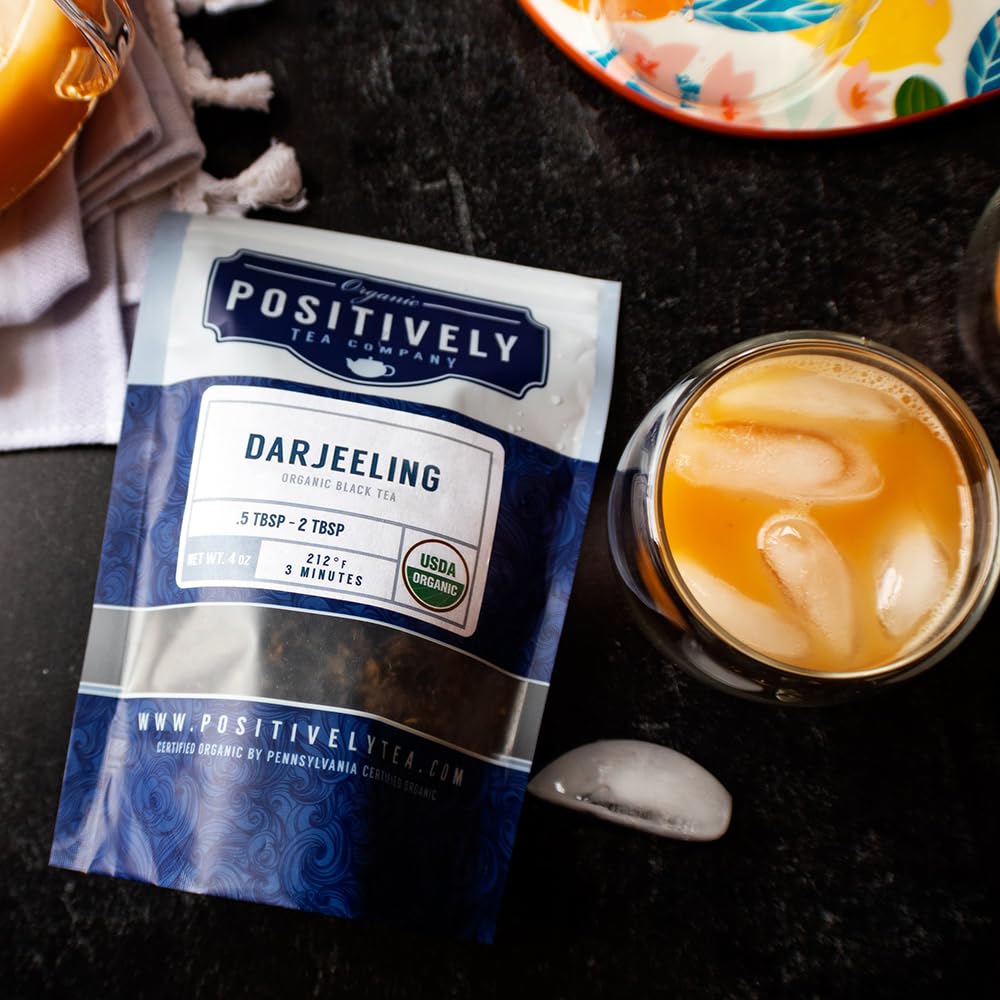 Organic Positively Tea Company Darjeeling Black Tea – Loose Leaf, 16 oz (USDA Organic)
