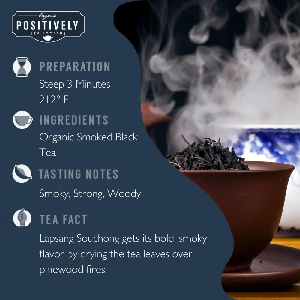 Organic Positively Tea Company Lapsang Souchong Loose Leaf – 16 Ounce