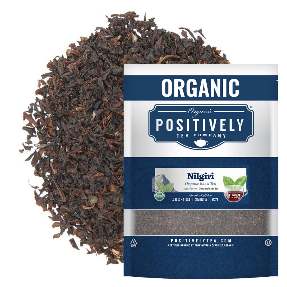 Organic Positively Tea Company Nilgiri FBOP Black Tea — Loose Leaf, 16 oz