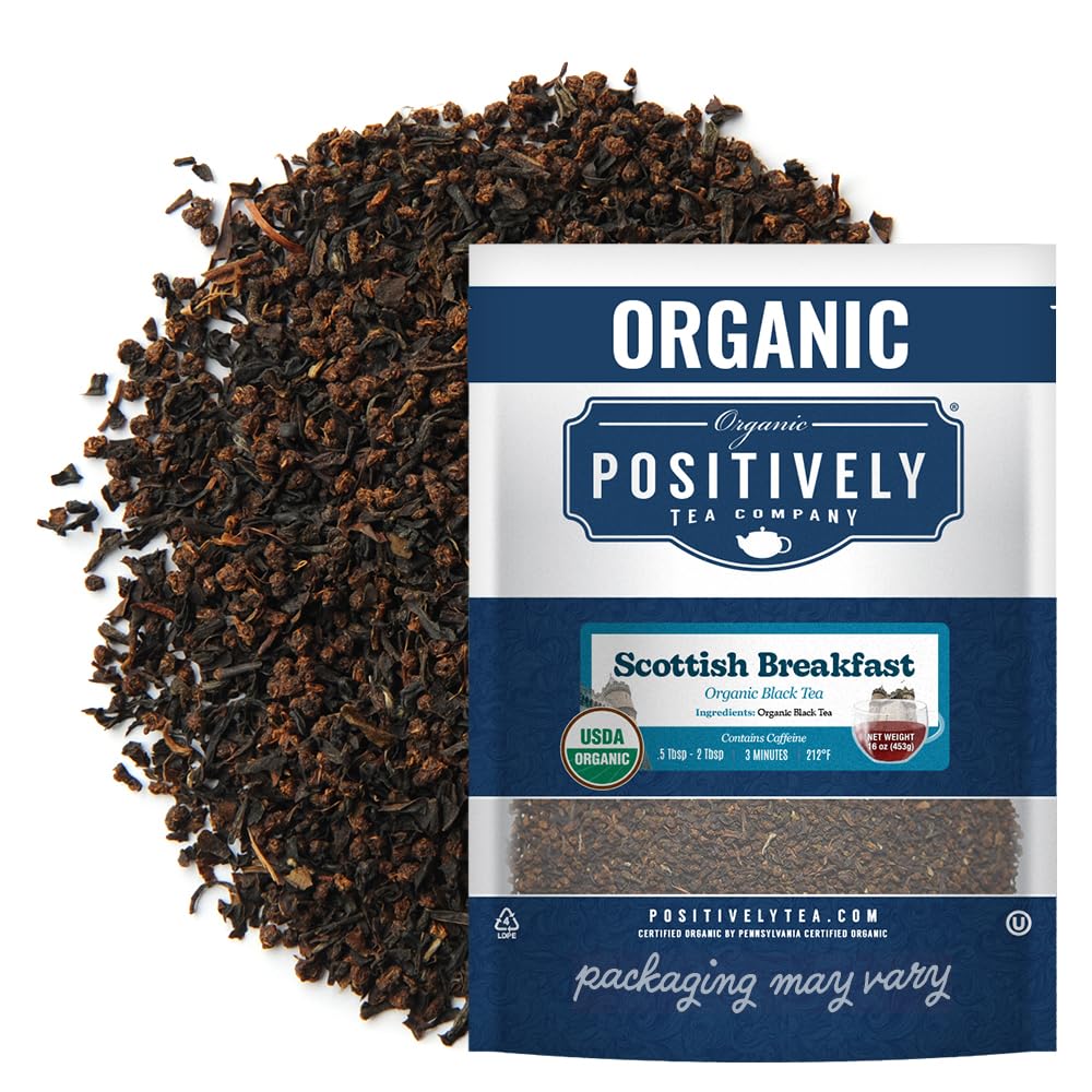 Organic Positively Tea Company Scottish Breakfast Black Tea – Loose Leaf, 16 oz – USDA Organic