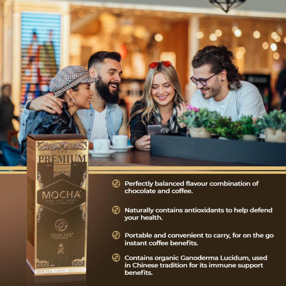 ORGANO Gourmet Cafe Mocha – 15 Sachets Instant Coffee