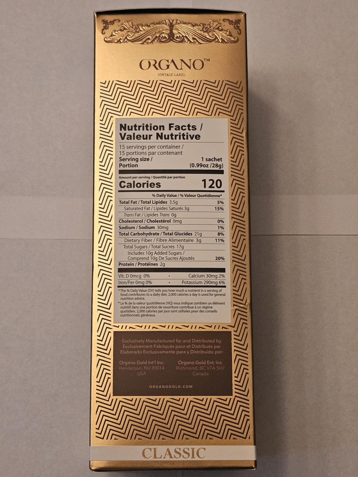 ORGANO Gourmet Cafe Mocha – 15 Sachets Instant Coffee