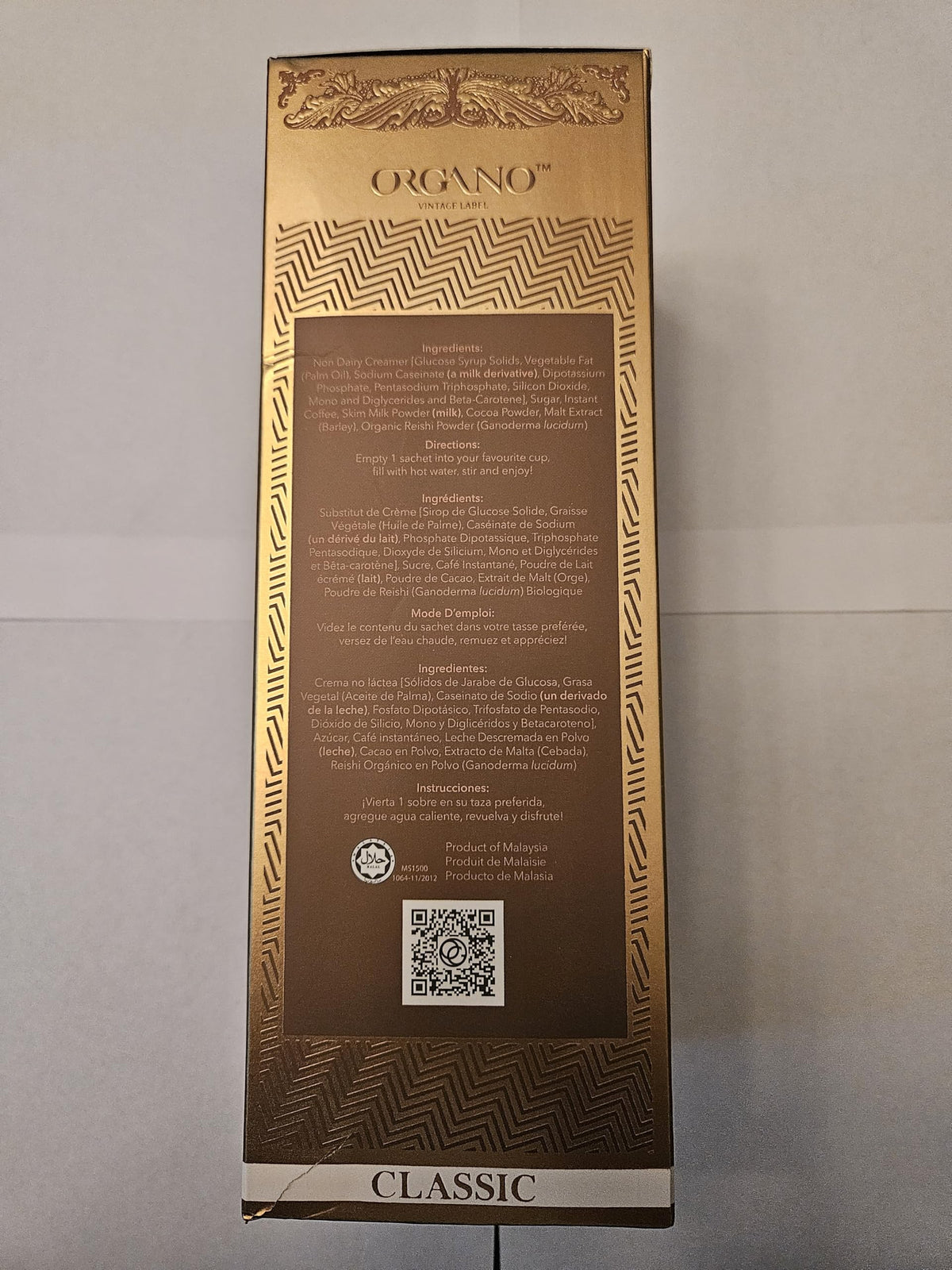 ORGANO Gourmet Cafe Mocha – 15 Sachets Instant Coffee