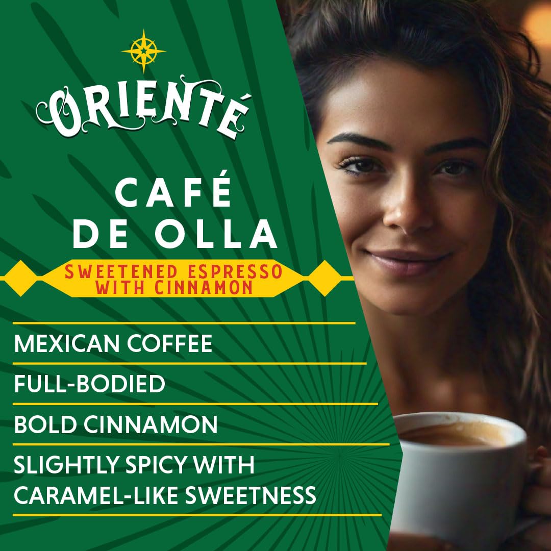 Oriente Sweetened Cinnamon Espresso Pods, Cuban Café de Olla, 50 ct, Keurig Compatible