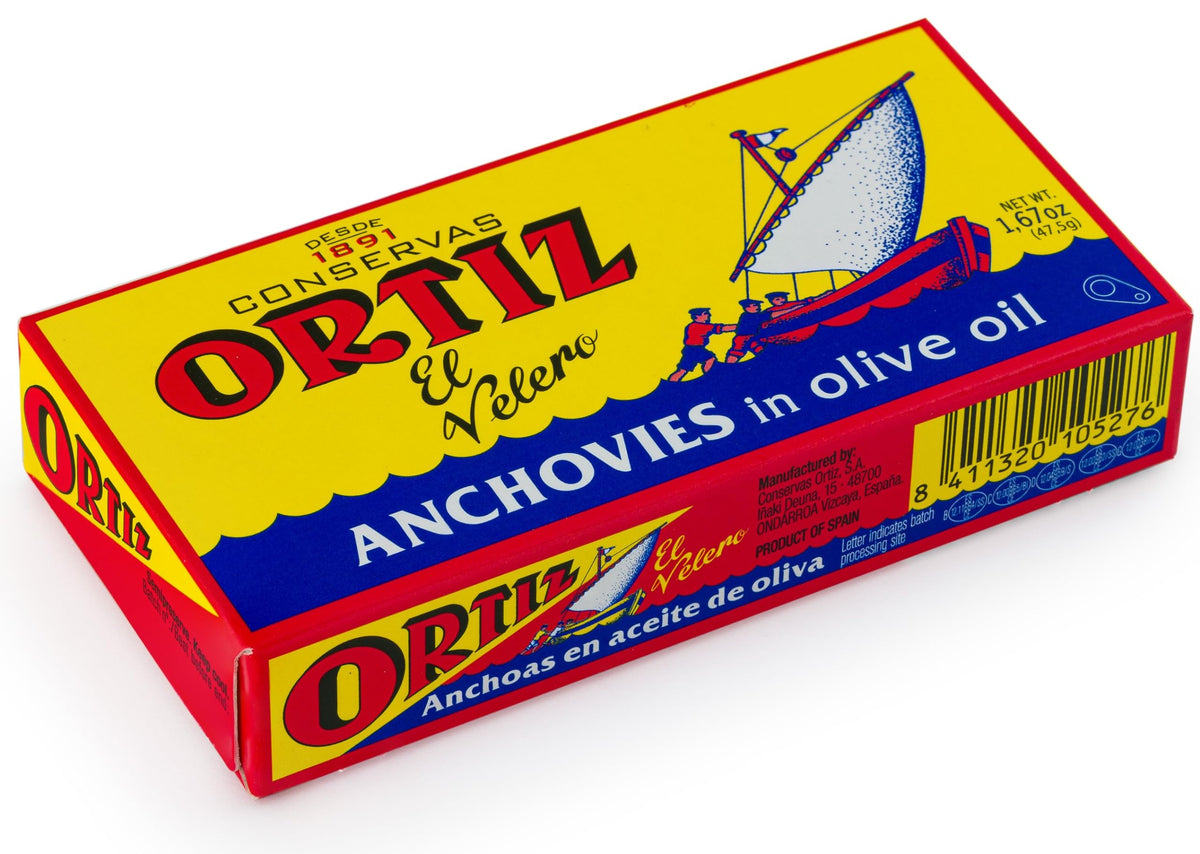 Ortiz Anchovies in EVOO, 1.67oz Can (5-Pack) — Firm, Umami Filets