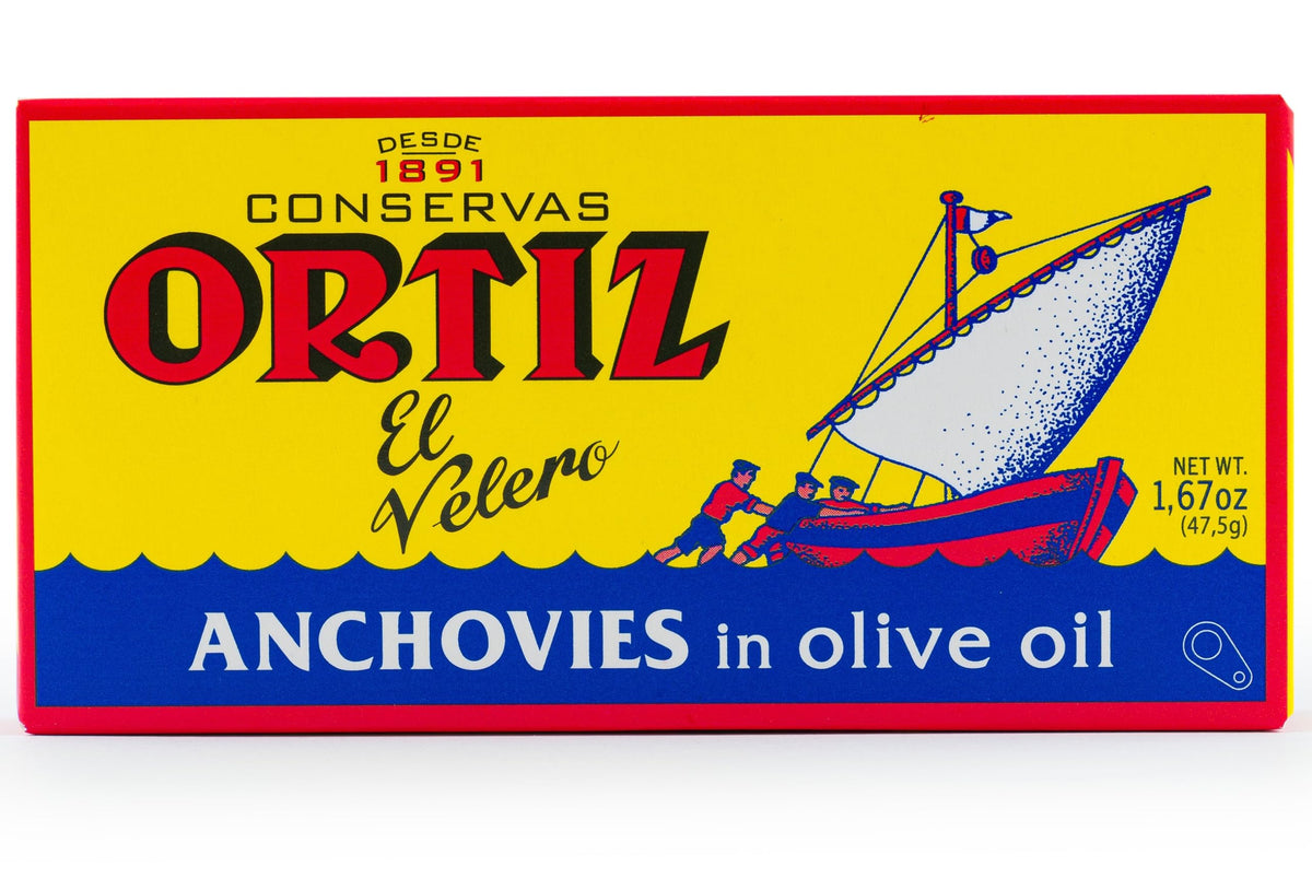 Ortiz Anchovies in EVOO, 1.67oz Can (5-Pack) — Firm, Umami Filets