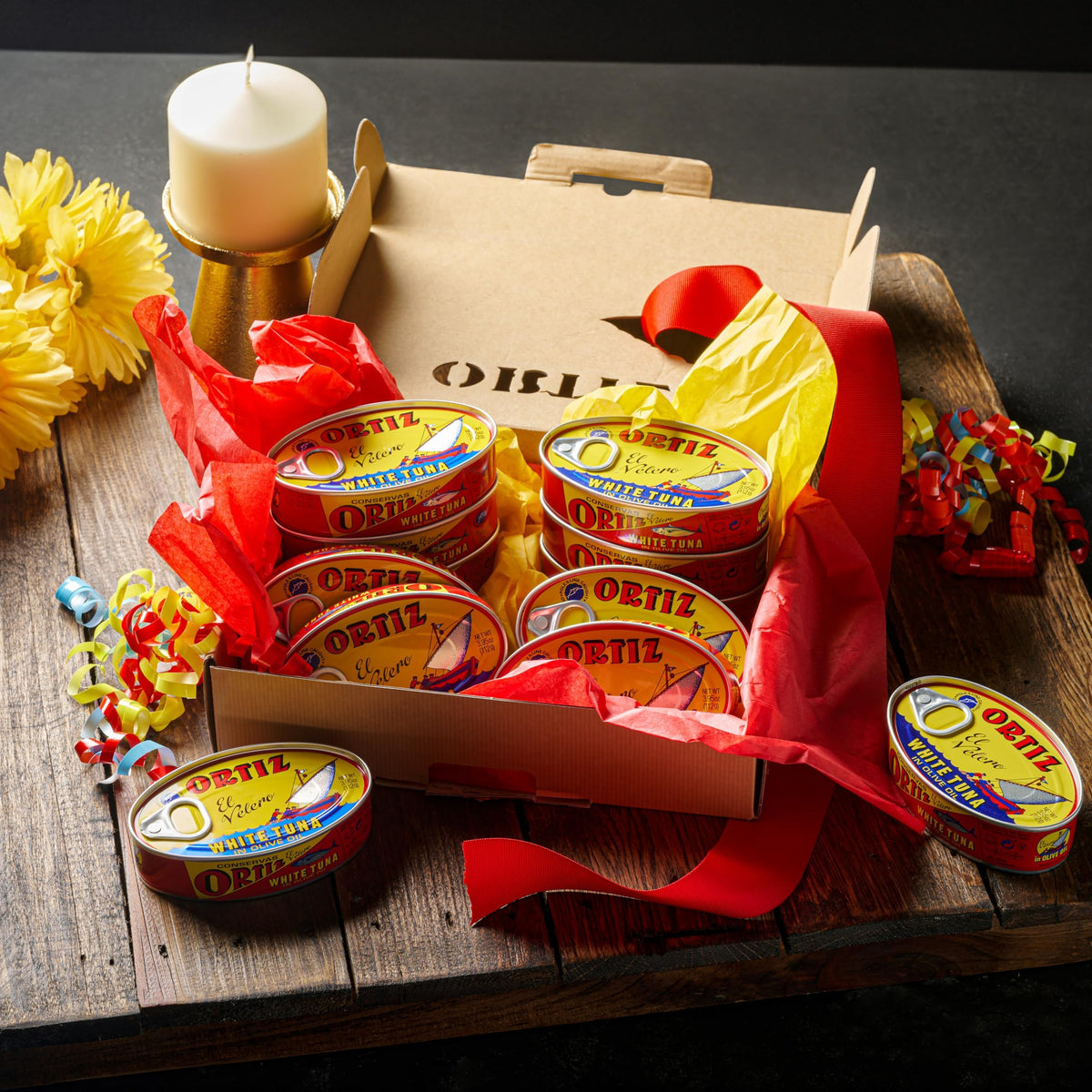 Ortiz Spanish Tuna Special Edition Gift Pack — 12 Tins in Olive Oil, Hand Packed