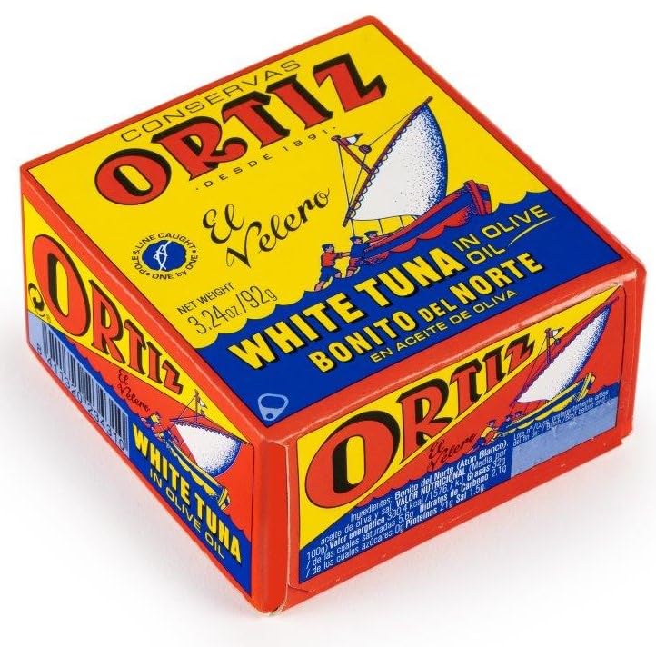 Ortiz White Tuna in Olive Oil — Fresh Spanish Bonito del Norte, 5-Pack 3.24oz