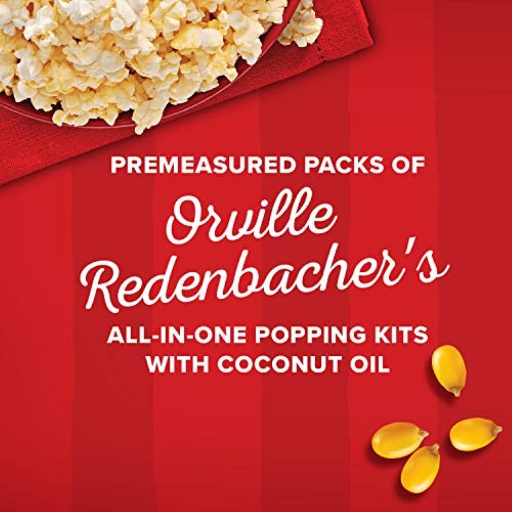 Orville Redenbacher's All-In-One Popcorn Kit with Coconut Oil & Salt – 36-Pack for 8-Oz Poppers