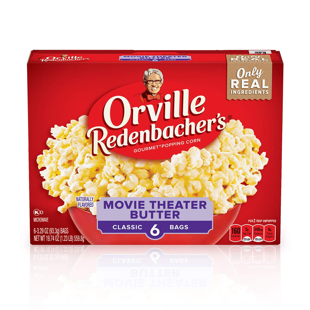 Orville Redenbacher's Movie Theater Butter Microwave Popcorn — 3 g Fiber per Serving, 6 Boxes
