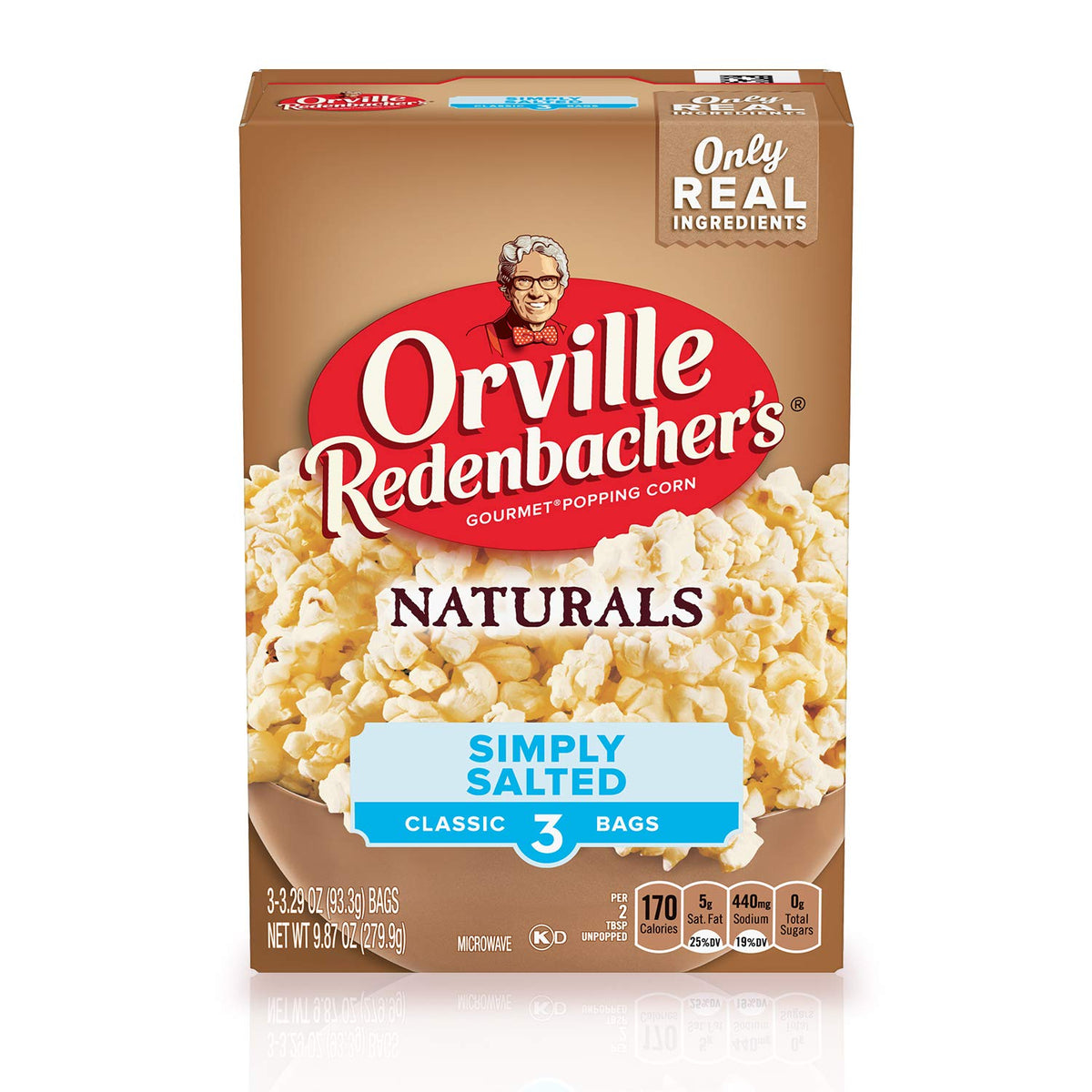 Orville Redenbacher’s Naturals Simply Salted Popcorn – 3g Fiber Per Serving, 12 Boxes (3.29 oz Each)