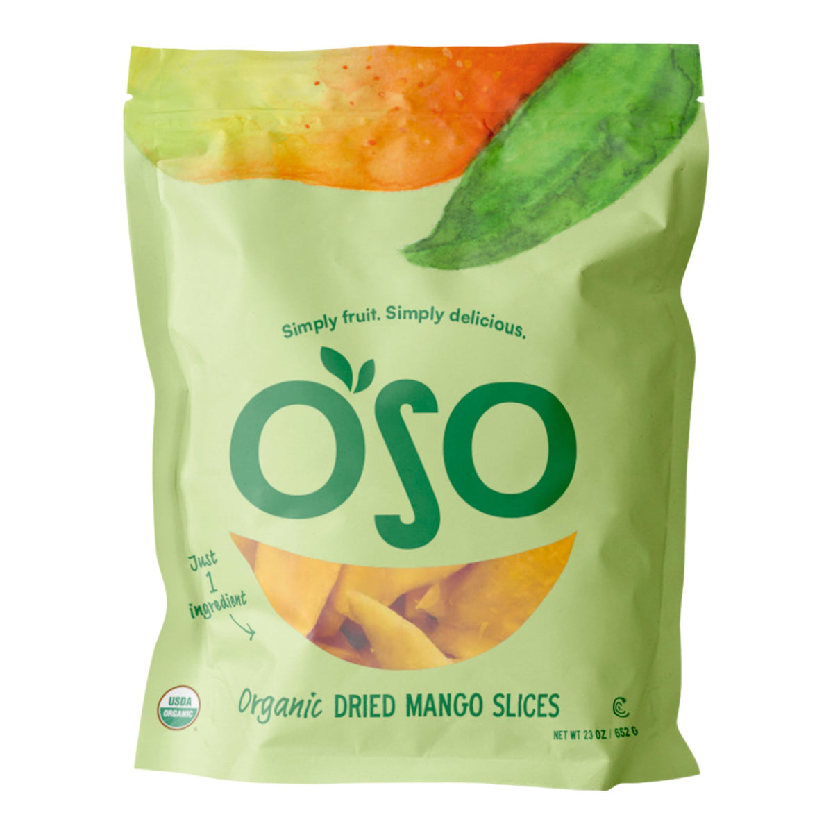 Oso Snacks Dried Organic Mango Slices – 23 oz, No Sugar Added
