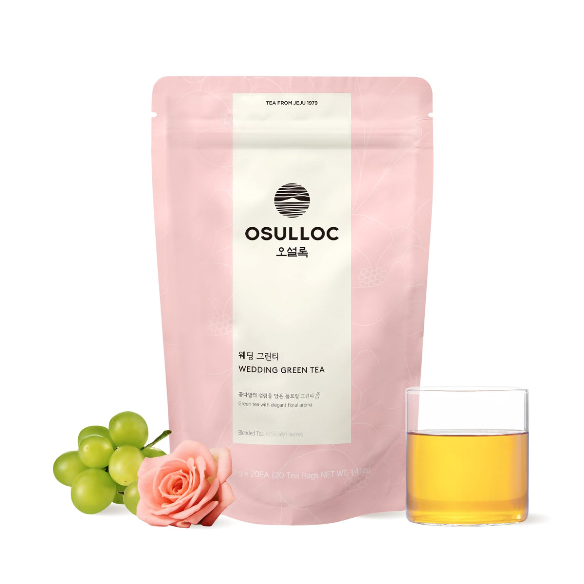 Osulloc Wedding Green Tea – Floral & Sweet Muscat Scent | Pyramid Tea Bags 1.41 oz