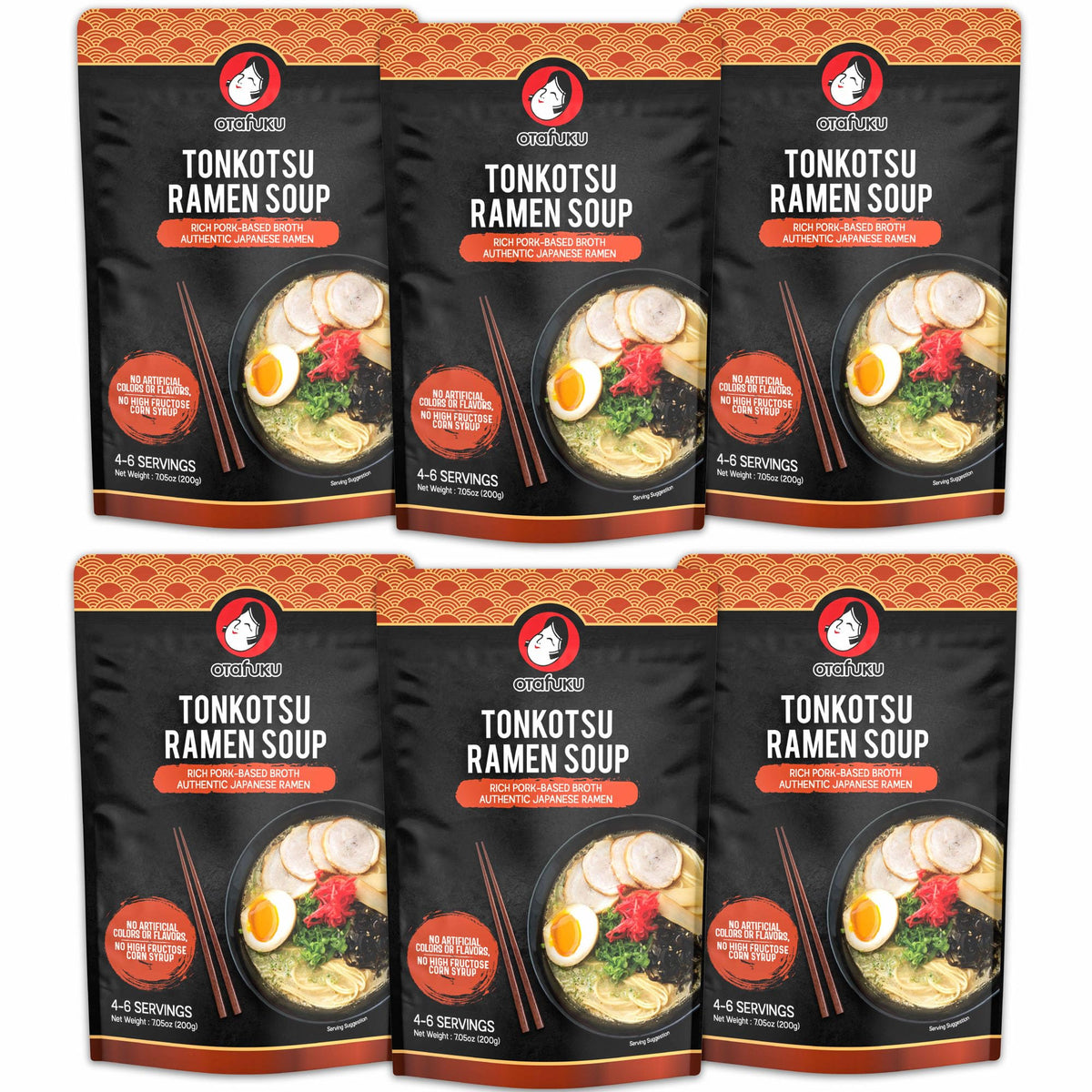 OTAFUKU Tonkotsu Ramen Broth Concentrate - Rich Pork Shoyu, 7.5oz (6 Pack)
