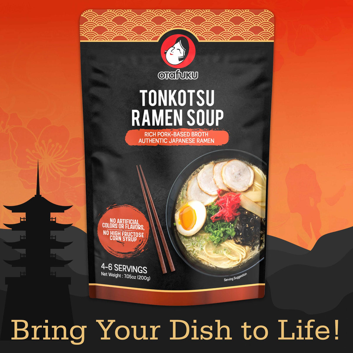 OTAFUKU Tonkotsu Ramen Broth Concentrate - Rich Pork Shoyu, 7.5oz (6 Pack)