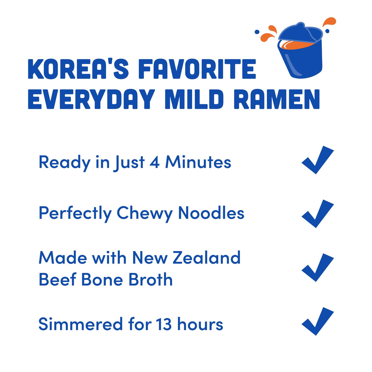 OTOKI Jin Ramen Mild Korean Instant Ramen – 13-Hour Beef Bone Broth, Ready in 4 Minutes, Pack of 18