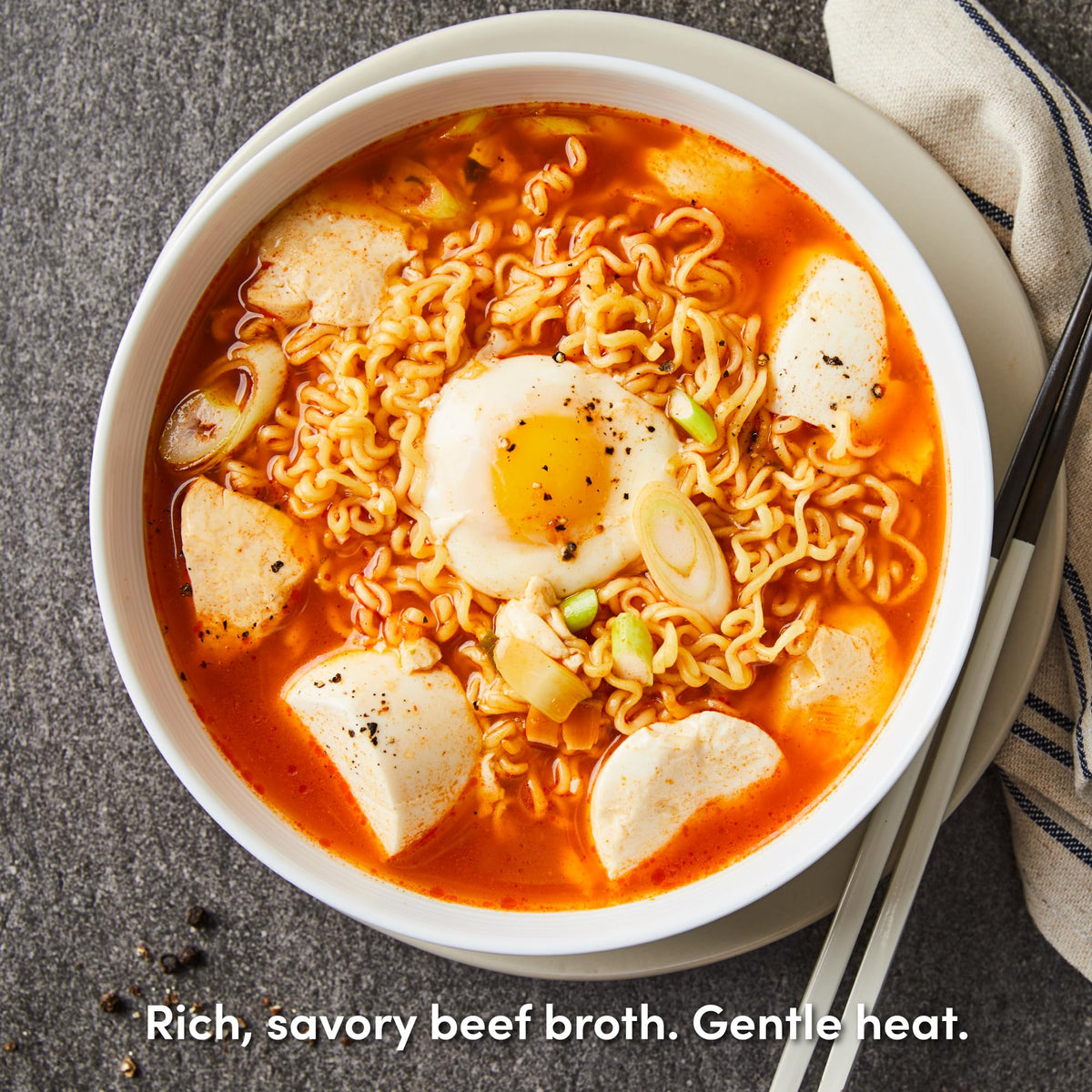 OTOKI Jin Ramen Mild Korean Instant Ramen – 13-Hour Beef Bone Broth, Ready in 4 Minutes, Pack of 18