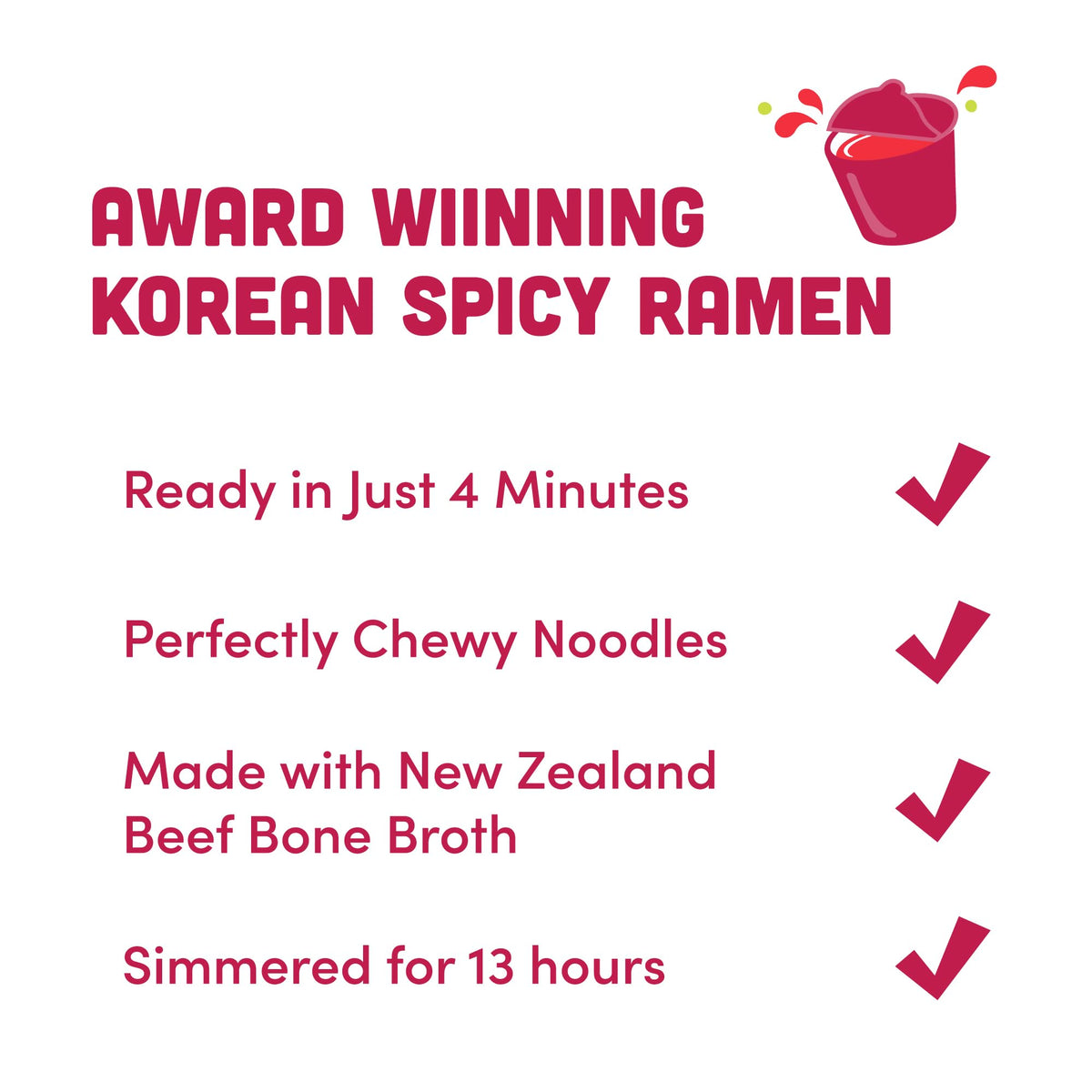 OTOKI Jin Ramen Spicy Korean Instant Ramen – 13-Hour Beef Bone Broth, Ready in 4 Minutes (Pack of 18)