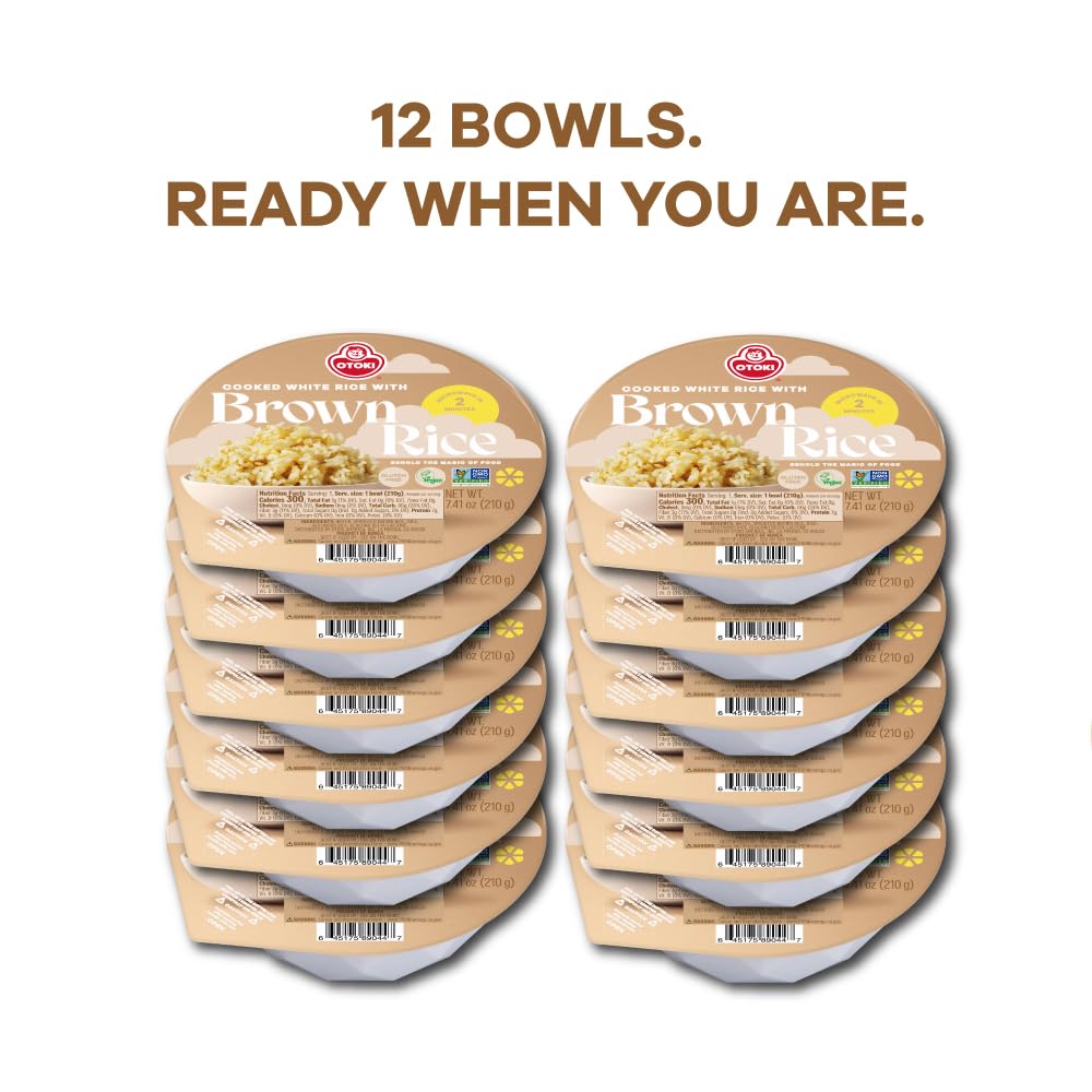 OTOKI Korean Sprouted Brown Rice Bowls – Gluten-Free, Ready in 2 Minutes (12 x 7.41 oz)