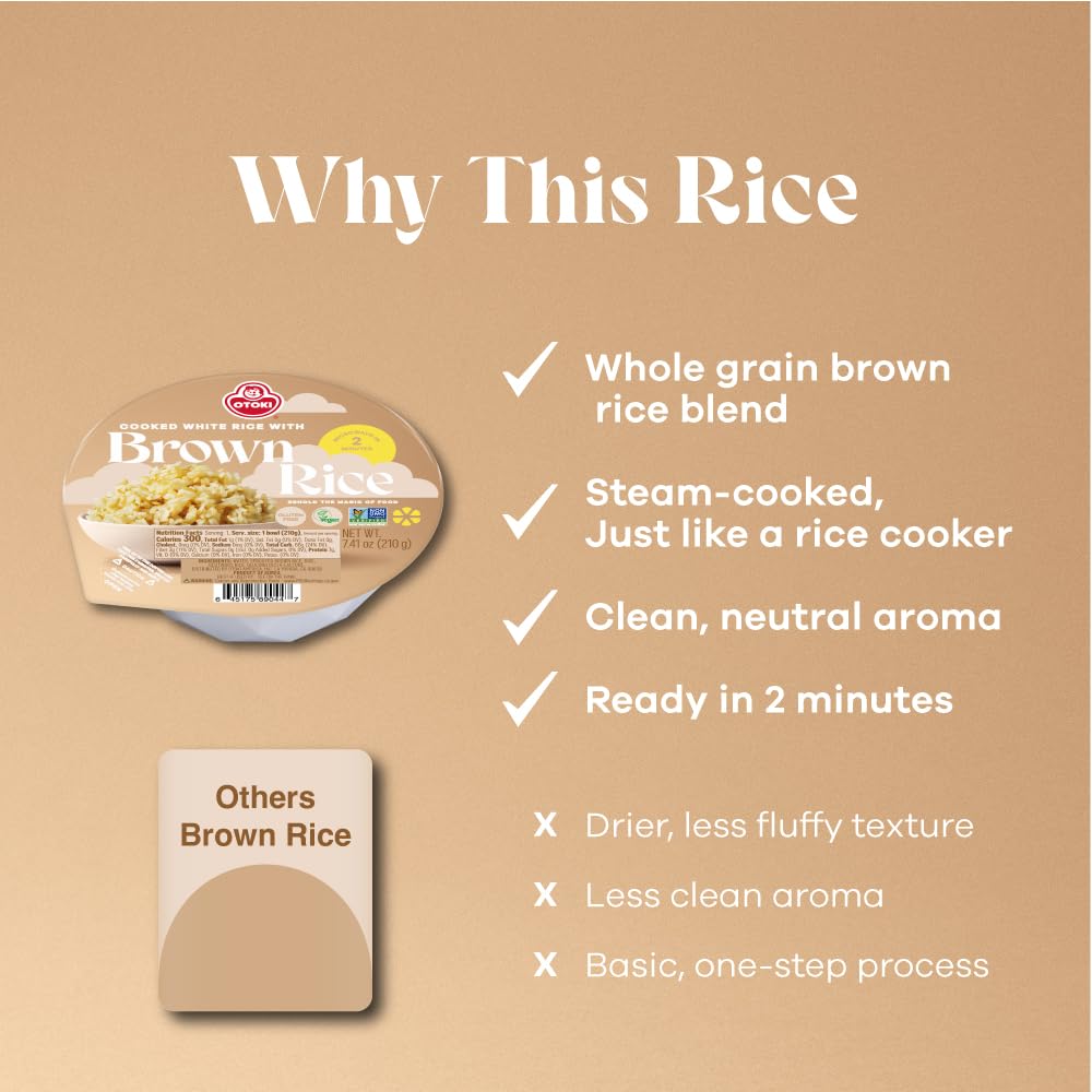 OTOKI Korean Sprouted Brown Rice Bowls – Gluten-Free, Ready in 2 Minutes (12 x 7.41 oz)