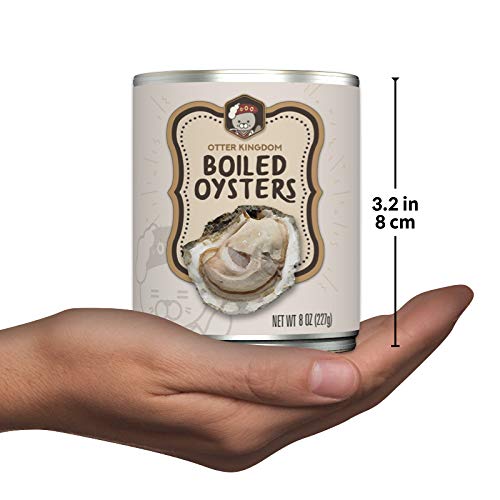 Otter Kingdom Premium Whole Boiled Oysters (EZO) – 8 oz Cans, Pack of 12