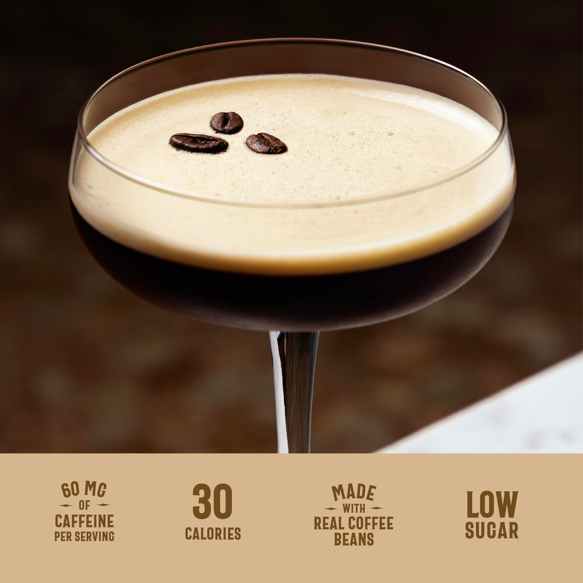 Owen's Espresso Martini Mix – Premium Non-Alcoholic Cocktail Mixer with Real Coffee Beans, Nitro-Infused, 8oz Cans (24 Pack)
