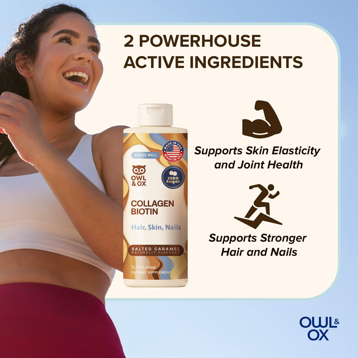 Owl & Ox Collagen Creamer for Coffee – Skin & Hair Support, Salted Caramel, 30 Servings