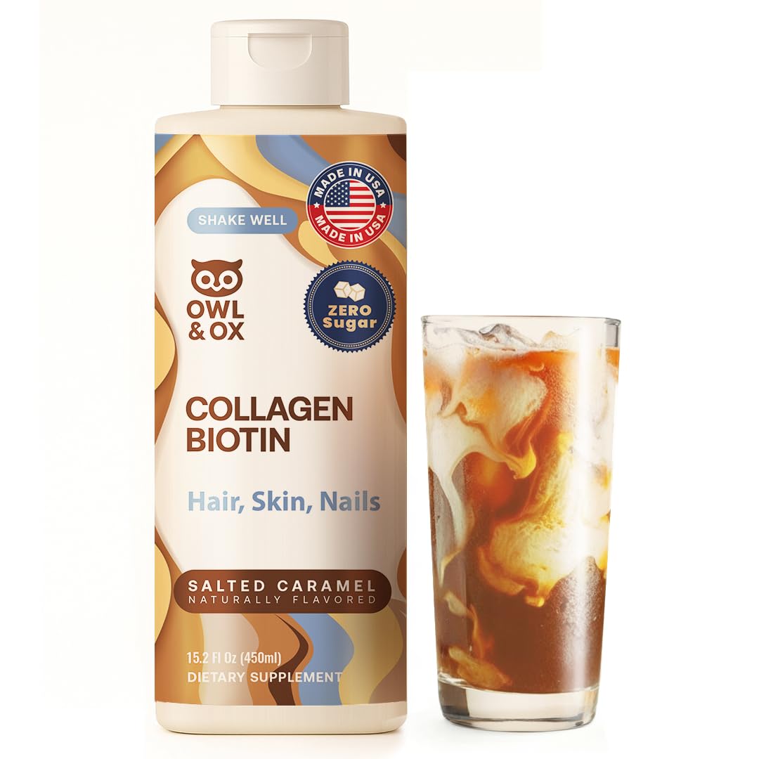 Owl & Ox Collagen Creamer for Coffee – Skin & Hair Support, Salted Caramel, 30 Servings