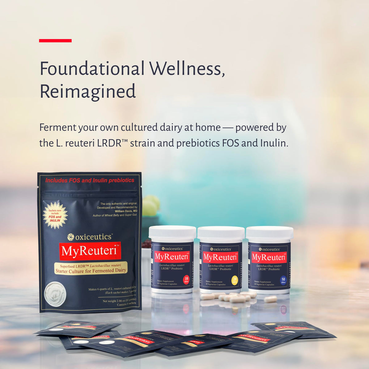 MyReuteri Complete Starter Culture – LRDR Probiotic + 13 g Prebiotic (FOS/Inulin) | Oxiceutics