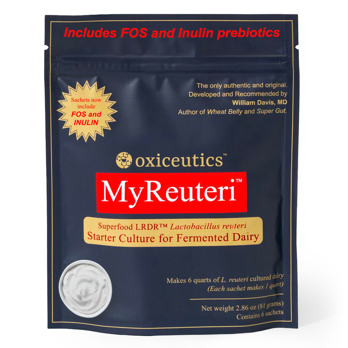 MyReuteri Complete Starter Culture – LRDR Probiotic + 13 g Prebiotic (FOS/Inulin) | Oxiceutics