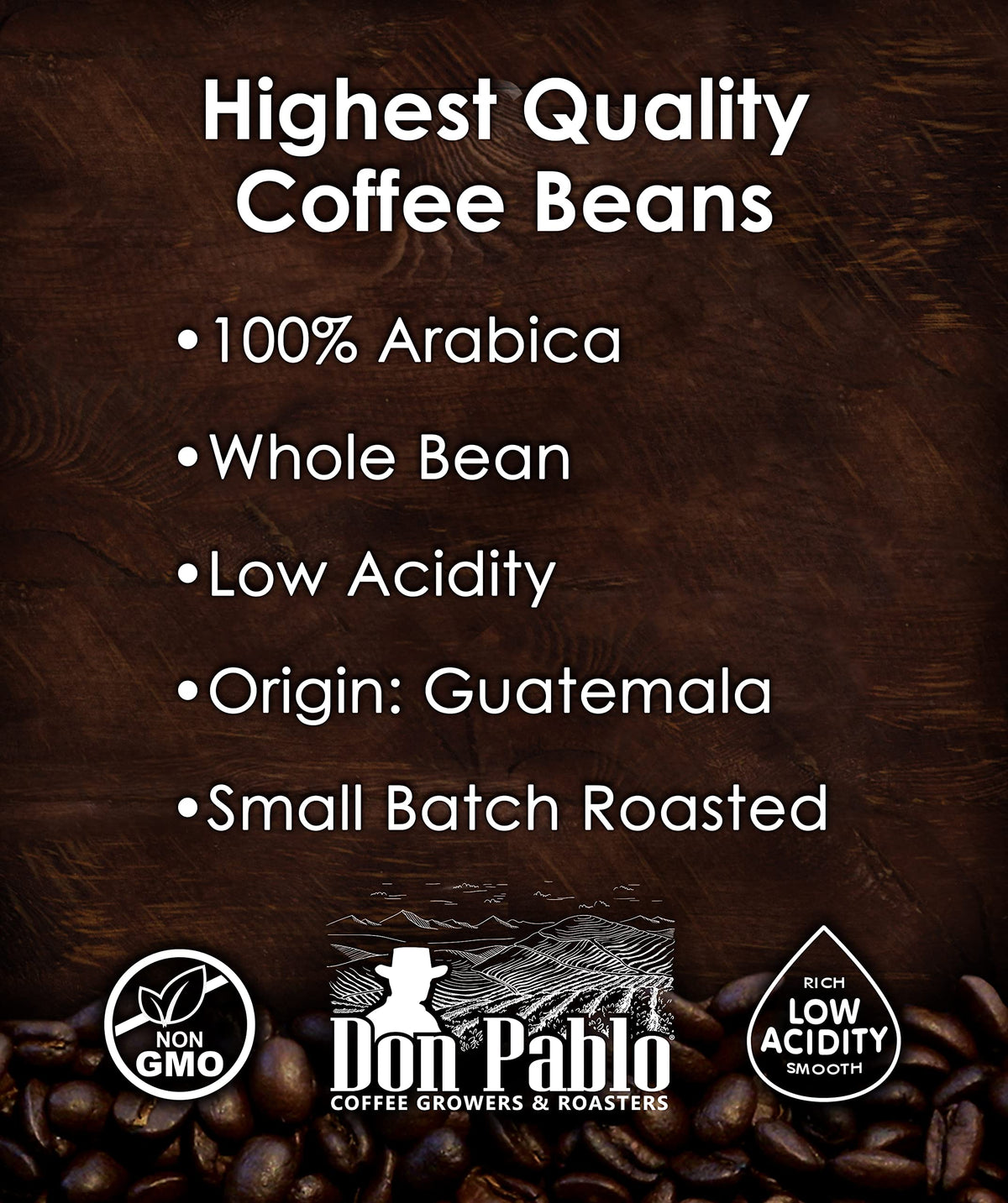 Pablo's Pride Guatemala 3 lb Whole Bean Coffee — Medium-Dark Roast, Low Acidity