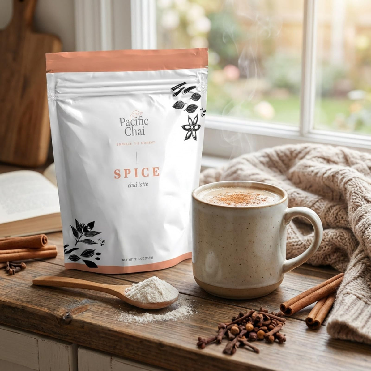 Pacific Chai Spiced Chai Latte Mix – Instant Café-Style Latte, Gluten Free